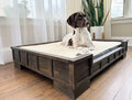 Handcrafted Solid Pine Dog Bed: Mission Style