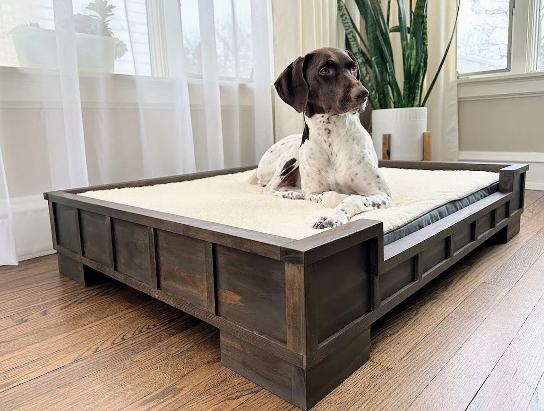 Handcrafted Solid Pine Dog Bed: Mission Style